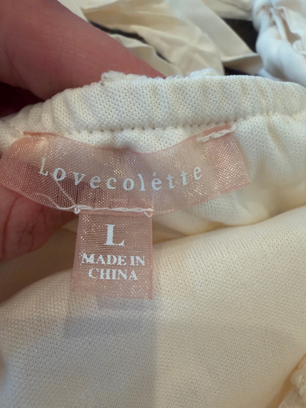 LoveColette Cream Crochet Mid Dress Large - C10-029 - Picture 3 of 12